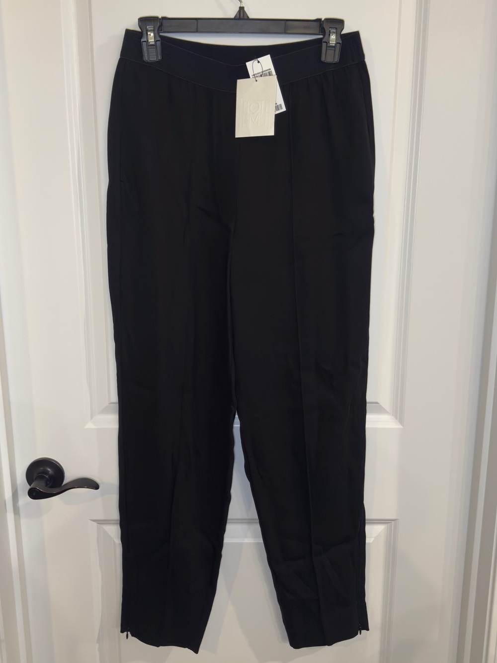TOTEME Elastic Waist Lounge Trouser Pants in Black